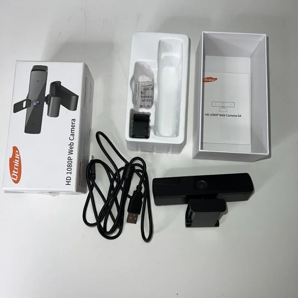 QTNIUE Webcam with Microphone and Privacy Cover, FHD Webcam 1080p